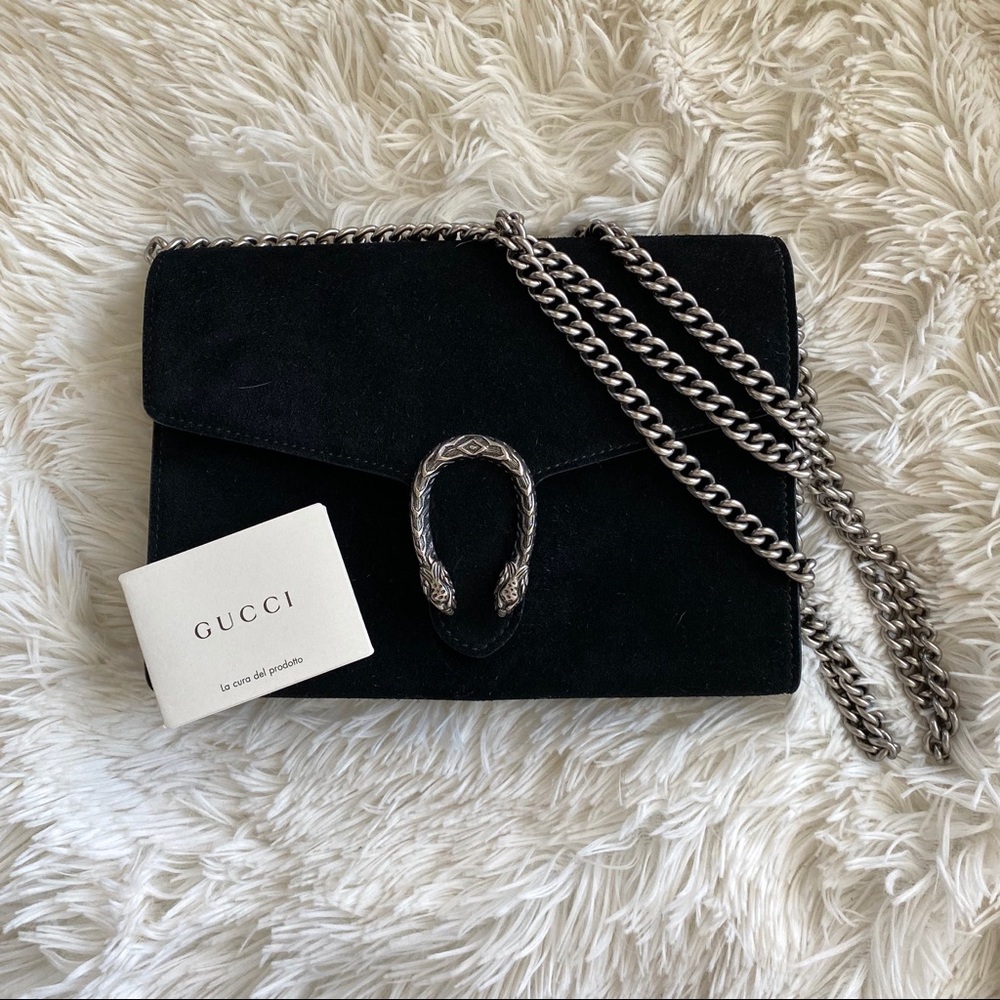 Gucci Black Crossbody Bag with Silver Chain
